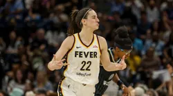 Indiana Fever guard Caitlin Clark celebrates