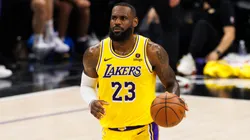 LeBron James dribbles during a game against the LA Clippers