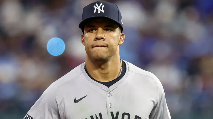 ALDS Yankees vs Royals OCT 9 October 9, 2024: New York Yankees right fielder Juan Soto (22) during game 3 of the American League Division Series against the Kansas City Royals at Kauffman Stadium in Kansas City, MO.