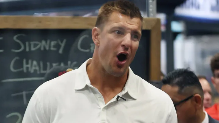 Fanatics Fest NHL Target Practice Booth on August 16, 2024 at the Davits Center in New York City Featuring: Rob Gronkowski.