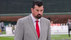 Ohio State Buckeyes head coach Ryan Day arrives to the stadium prior to the game between the Ohio State Buckeyes and Northwestern Wildcats at Wrigley Field, Chicago, Illinois.