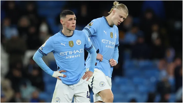 Phil Foden and Erling Haaland of Manchester City