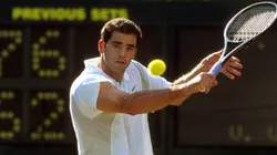 Pete Sampras during the quarterfinals of Wimbledon in 2000.