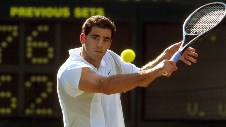 Pete Sampras during the quarterfinals of Wimbledon in 2000.