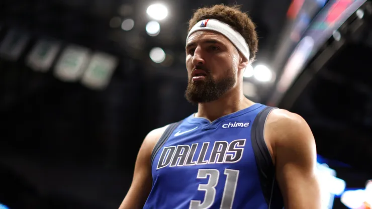 Klay Thompson #31 of the Dallas Mavericks leaves the court following the team's loss to the Minnesota Timberwolves at American Airlines Center.