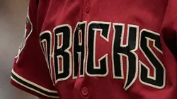 A close-up of Paul Sewald's #38 Arizona Diamondbacks jersey, showcasing the team logo, taken after their 5-2 victory over the Milwaukee Brewers in Game Two of the Wild Card Series at American Family Field on October 4, 2023, in Milwaukee, Wisconsin.