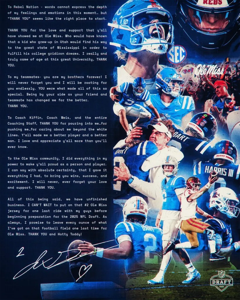 Jaxson Dart statement