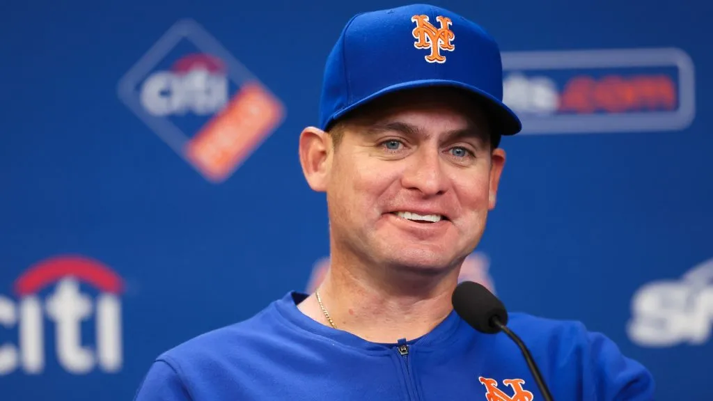 Carlos Mendoza of the New York Mets speaks during a press conference before the game against the New York Yankees at Citi Field on June 26, 2024. (Source: Luke Hales/Getty Images)