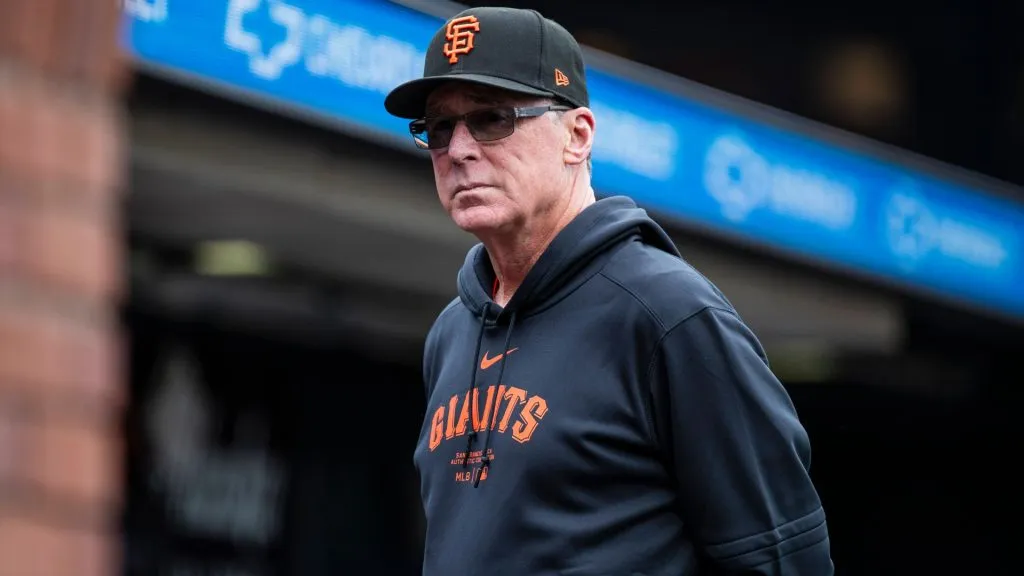 San Francisco manager Bob Melvin in the dugout before the MLB NL west game between the Colorado Rockies and the San Francisco Giants in 2024. (Source: IMAGO / Newscom World)