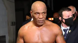 Mike Tyson exits the ring after receiving a split draw against Roy Jones Jr. during Mike Tyson vs Roy Jones Jr. presented by Triller at Staples Center on November 28, 2020 in Los Angeles, California.