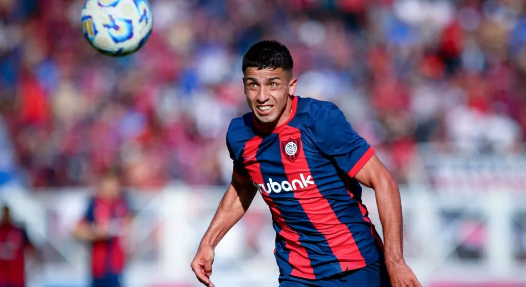 Alexis Cuello of San Lorenzo seen in action during the match between San Lorenzo and Banfield as part of Liga Profesional de Futbol Argentino at Pedro Bidegain Stadium. Final score: San Lorenzo 2-1 Banfield.