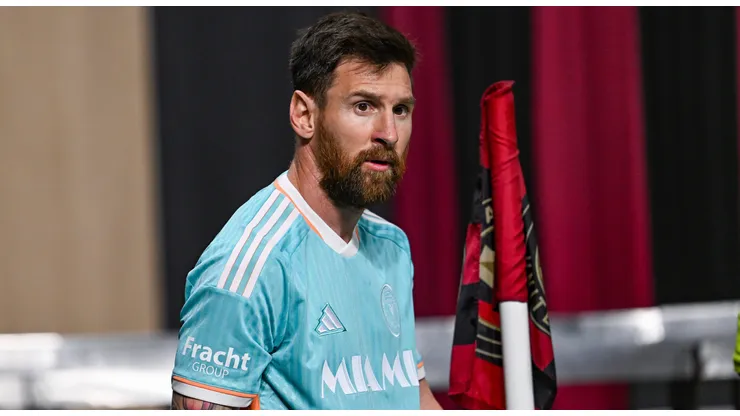 Inter Miami forward Lionel Messi (10) reacts during the MLS, Fussball Herren, USA playoff match between Inter Miami and Atlanta United FC on November 2nd, 2024 at Mercedes-Benz Stadium in Atlanta, GA.