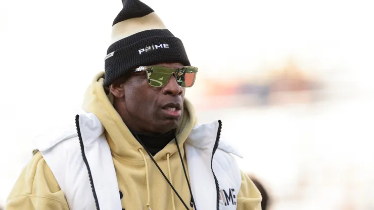 Head coach Deion Sanders of the Colorado Buffaloes walks the field prior to the game against the Oklahoma State Cowboys at Folsom Field on November 29, 2024 in Boulder, Colorado.