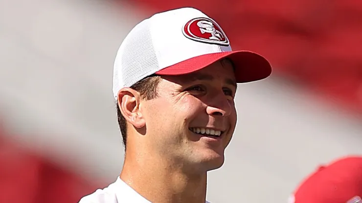 Brock Purdy #13 of the San Francisco 49ers prior to a game against the Arizona Cardinals at Levi's Stadium on October 06, 2024 in Santa Clara, California.