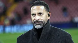 Manchester United legend Rio Ferdinand on media duties before the game between Manchester United and Liverpool.