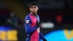 Lamine Yamal of FC Barcelona looks on during a LaLiga match