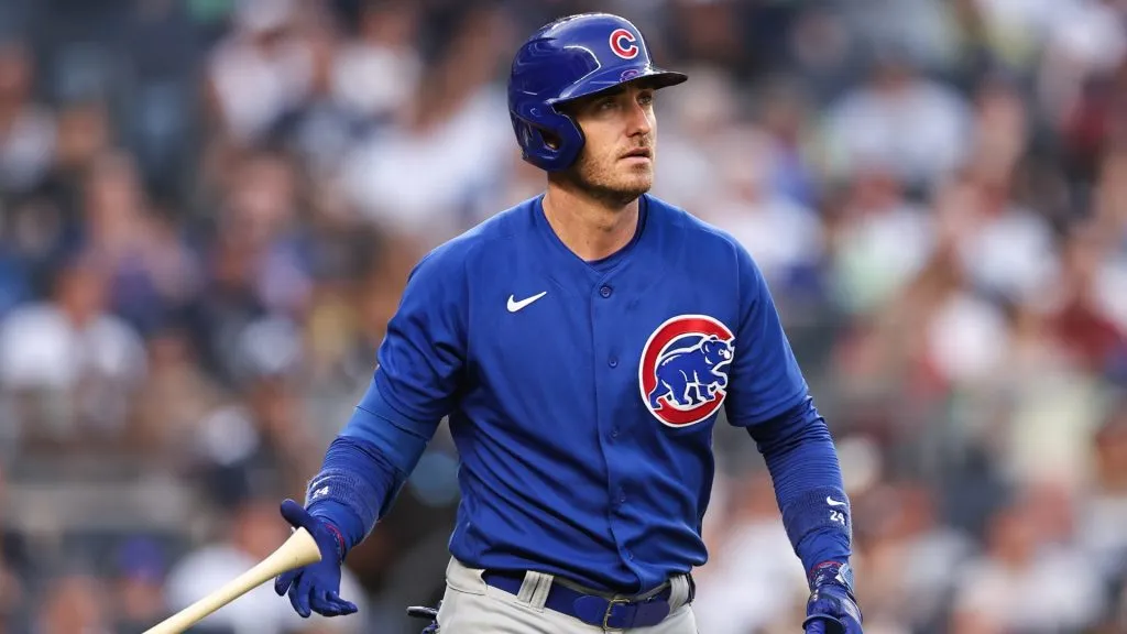Cody Bellinger #24 of the Chicago Cubs watches his home run during the third inning of the game at Yankee Stadium on July 7, 2023. (Source: Dustin Satloff/Getty Images)