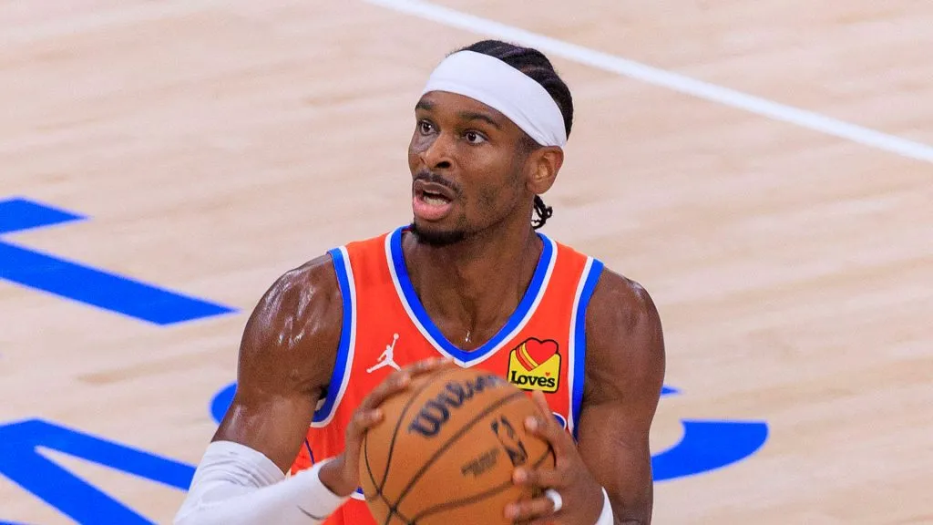 Shai Gilgeous-Alexander 2 of the Oklahoma City Thunder during their regular season NBA