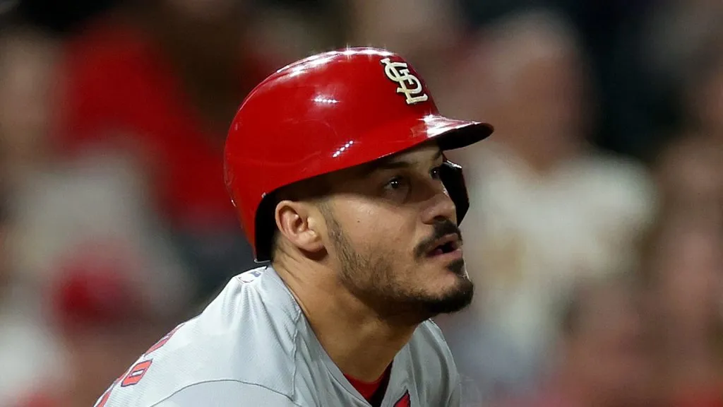 Nolan Arenado #28 of the St. Louis Cardinals