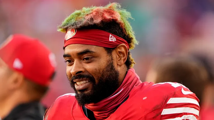 Jauan Jennings #15 of the San Francisco 49ers looks on during the fourth quarter against the Chicago Bears at Levi's Stadium on December 08, 2024 in Santa Clara, California.
