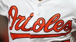 A close-up of Anthony Santander’s #25 jersey as the Baltimore Orioles star celebrates his solo home run against the Boston Red Sox during the first inning at Oriole Park at Camden Yards on September 28, 2023, in Baltimore, Maryland.