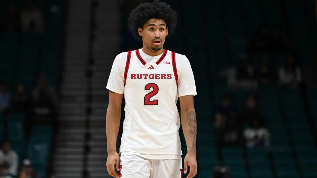 Dylan Harper #2 of the Rutgers Scarlet Knights