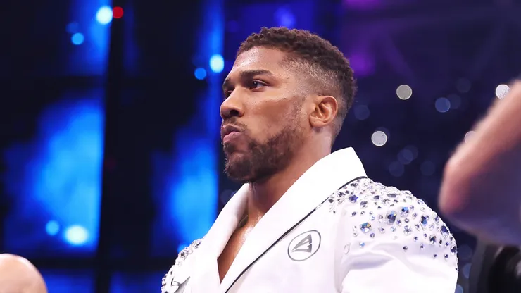 Anthony Joshua looks on prior to the IBF World Heavyweight Title fight against Daniel Dubois
