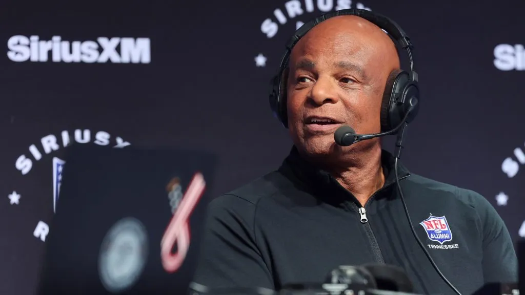 Warren Moon speaks on SiriusXM at Super Bowl LVIII on February 07, 2024. (Source: Cindy Ord/Getty Images for SiriusXM)