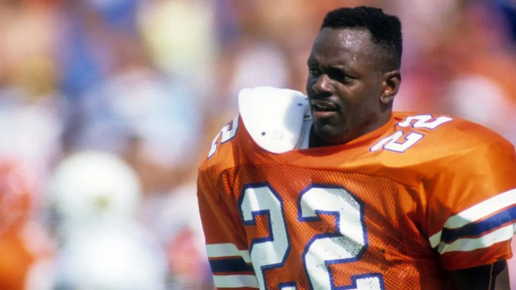 Running back Emmitt Smith #22 of the Florida Gators walks on the field during a game against theVanderbilt Commodores at Ben Hill Griffin Stadium on October 14,1989. (Source: Allen Dean Steele/Getty Images)