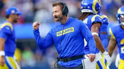 Los Angeles Rams head coach Sean Mcvay walks on the sideline during an NFL, American Football Herren, USA game between the Buffalo Bills and Los Angeles Rams on December 8, 2024, at SoFi Stadium in Inglewood, CA.