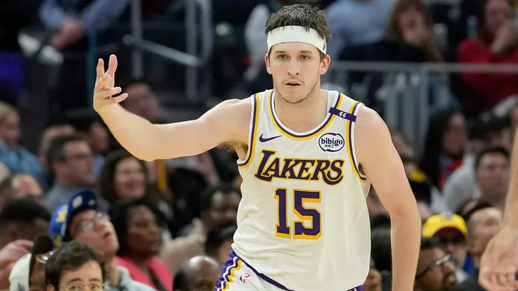 Austin Reaves #15 of the Los Angeles Lakers.