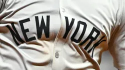 A jersey close-up of Juan Soto #22 of the New York Yankees rounding the bases after hitting a home run in the 10th inning against the Cleveland Guardians during Game Five of the American League Championship Series.