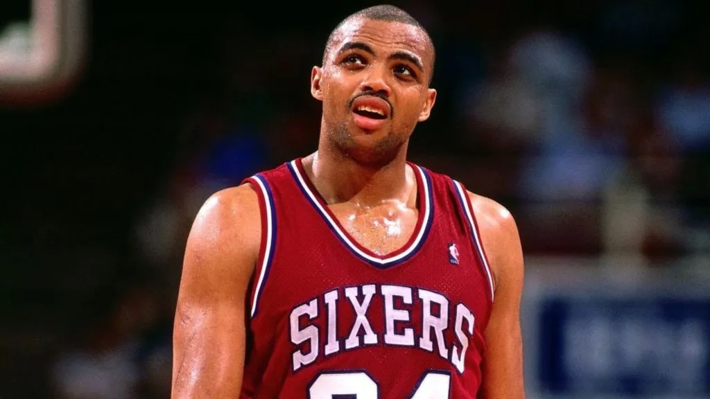 Charles Barkley playing with the Sixers in 1984
