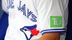New TD Bank logo on the Toronto Blue Jays jerseys during a game against the Arizona Diamondbacks at Rogers Centre on July 14, 2023 in Toronto, Ontario, Canada.
