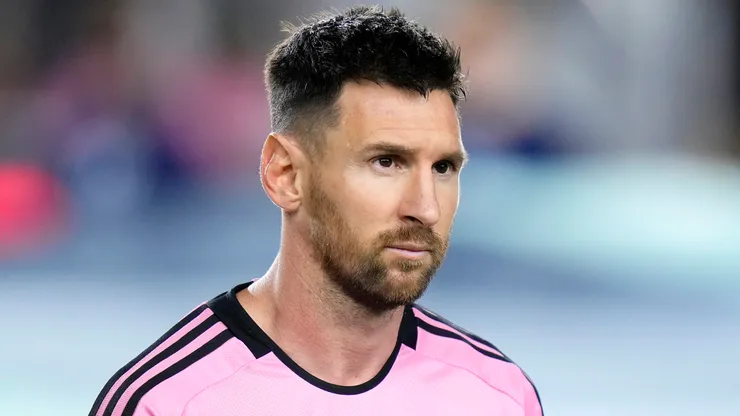 Lionel Messi #10 of Inter Miami CF takes the field prior to the Concacaf Champions Cup Round of 16 match against the Nashville SC.