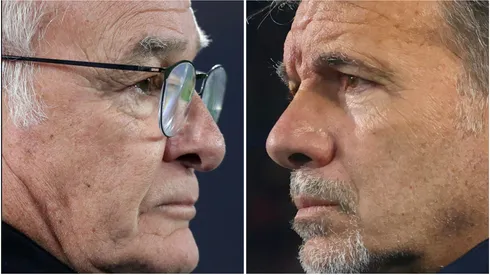 Claudio Ranieri, Head Coach of AS Roma (L) and Head coach of Lazio, Marco Baroni