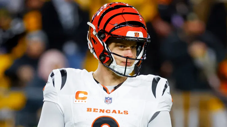 Joe Burrow #9 of the Cincinnati Bengals looks on before a game against the Pittsburgh Steelers at Acrisure Stadium on January 04, 2025 in Pittsburgh, Pennsylvania.