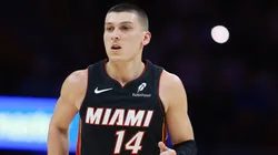 Tyler Herro #14 of the Miami Heat at Kaseya Center on November 04, 2024.