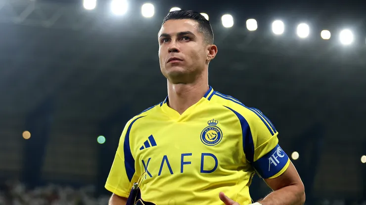 Cristiano Ronaldo of Al Nassr walks out during the AFC Champions League Elite match.