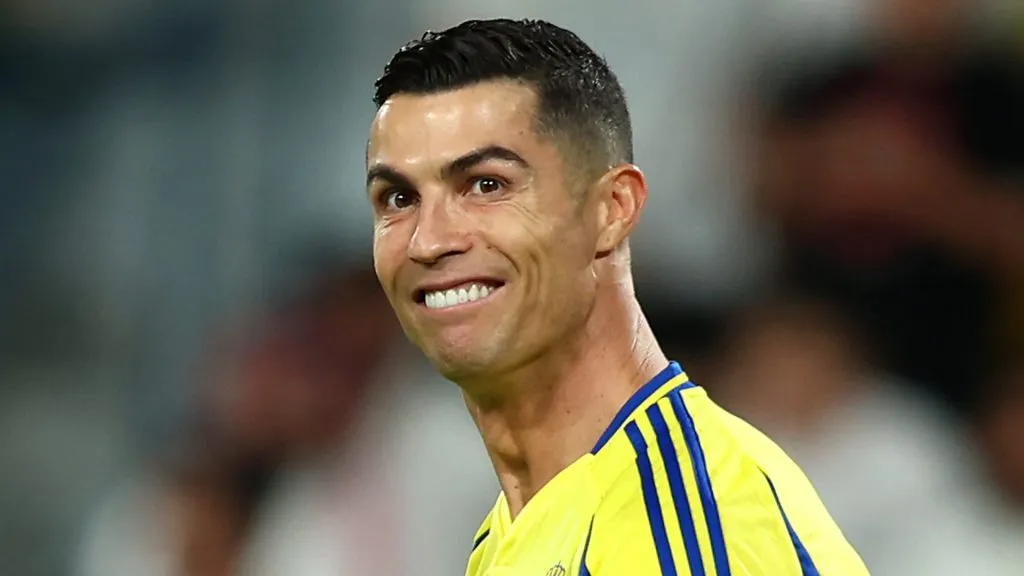 Cristiano Ronaldo of Al-Nassr reacts during the AFC Champions League Elite match (Yasser Bakhsh/Getty Images)