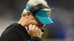 Head coach Doug Pederson of the Jacksonville Jaguars reacts in the third quarter against the Indianapolis Colts at Lucas Oil Stadium on January 05, 2025 in Indianapolis, Indiana.