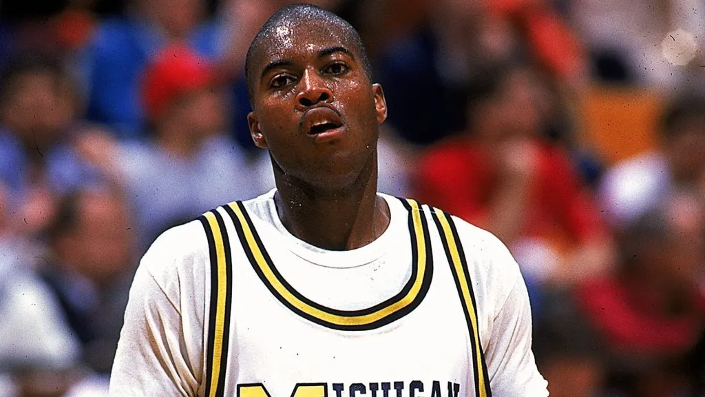 Glen Rice #4 of the University of Michigan Wolverines walks on the court. (Source: Getty Images)