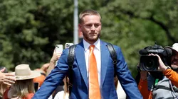 Quinn Ewers #3 of the Texas Longhorns arrives prior to the game against the Rice Owls at Darrell K Royal-Texas Memorial Stadium on September 02, 2023 in Austin, Texas.
