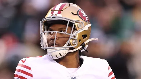 Charvarius Ward #7 of the San Francisco 49ers looks on against the Philadelphia Eagles during the second quarter in the NFC Championship Game at Lincoln Financial Field on January 29, 2023 in Philadelphia, Pennsylvania.