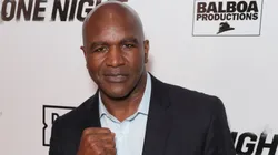 Evander Holyfield attends Premiere Of "One Night: Joshua Vs. Ruiz" at Writers Guild Theater on November 21, 2019 in Beverly Hills, California.