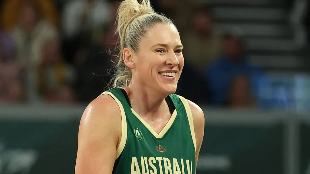 Lauren Jackson of the Opals reacts during the game between the Australia Opals and China at John Cain Arena on July 05, 2024. (Source: Kelly Defina/Getty Images)