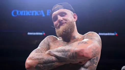 Jake Paul poses for a photo after defeating Nate Diaz at the American Airlines Center on August 05, 2023 in Dallas, Texas.