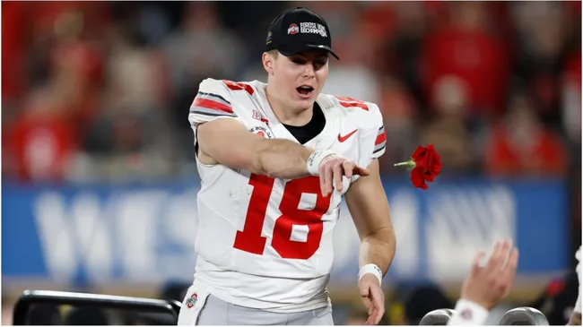 Will Howard of the Ohio State Buckeyes – Ronald Martinez/Getty Images