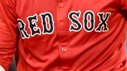 A close-up of Danny Jansen’s jersey #28 of the Boston Red Sox.