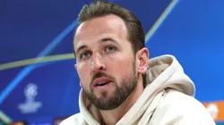 Harry Kane of FC Bayern München talks to the media during a press conference at the UEFA Champions League 2024/25 League Phase MD5 training and press conference at Bayern Munich's training ground Säbener Strasse on November 25, 2024 in Munich, Germany.